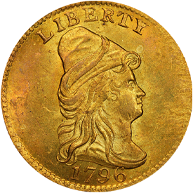 1796 Capped Bust Right Quarter Eagle