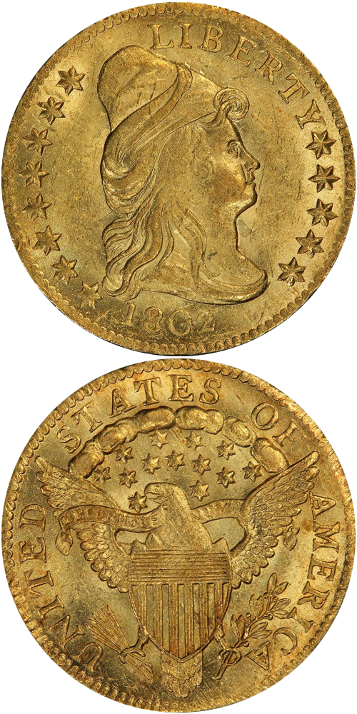 1802/'1' Capped Bust Right Quarter Eagle