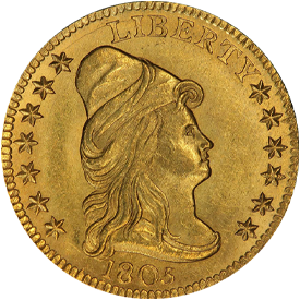 1805 Capped Bust Right Quarter Eagle