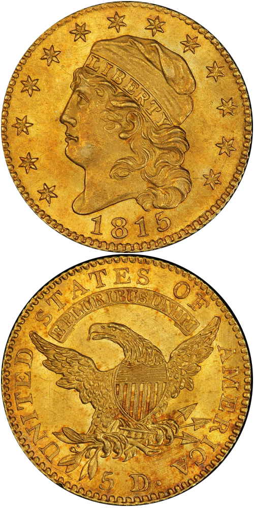 1815 Capped Head Left Half Eagle