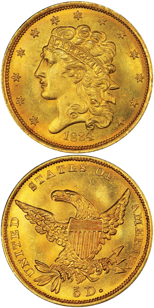 1834 Classic Head Half Eagle