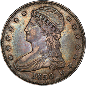 1839 Capped Bust Half Dollar