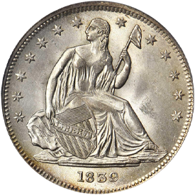 1839 Liberty Seated Half Dollar