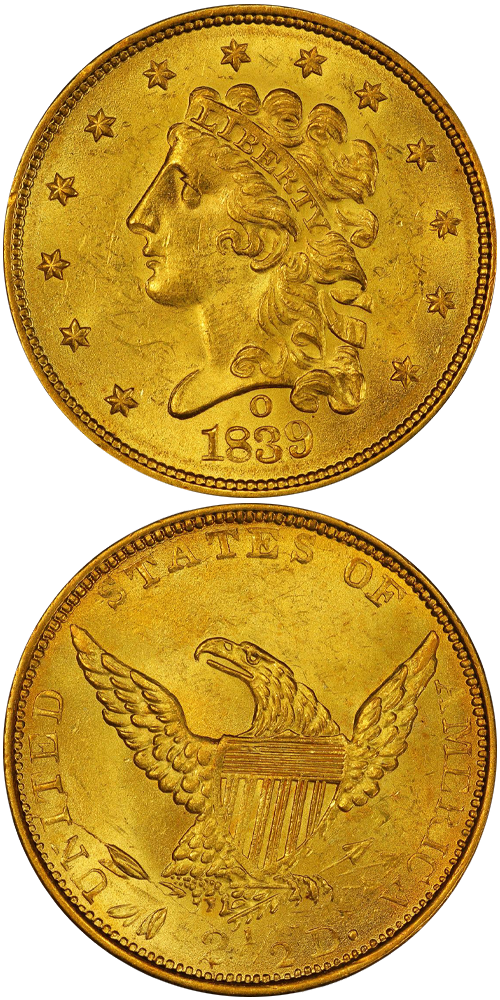 1839-O Classic Head Quarter Eagle