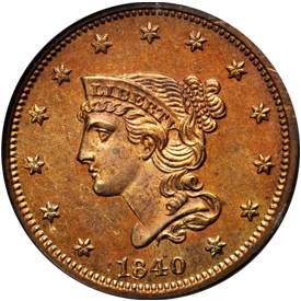1840 Braided Hair Cent