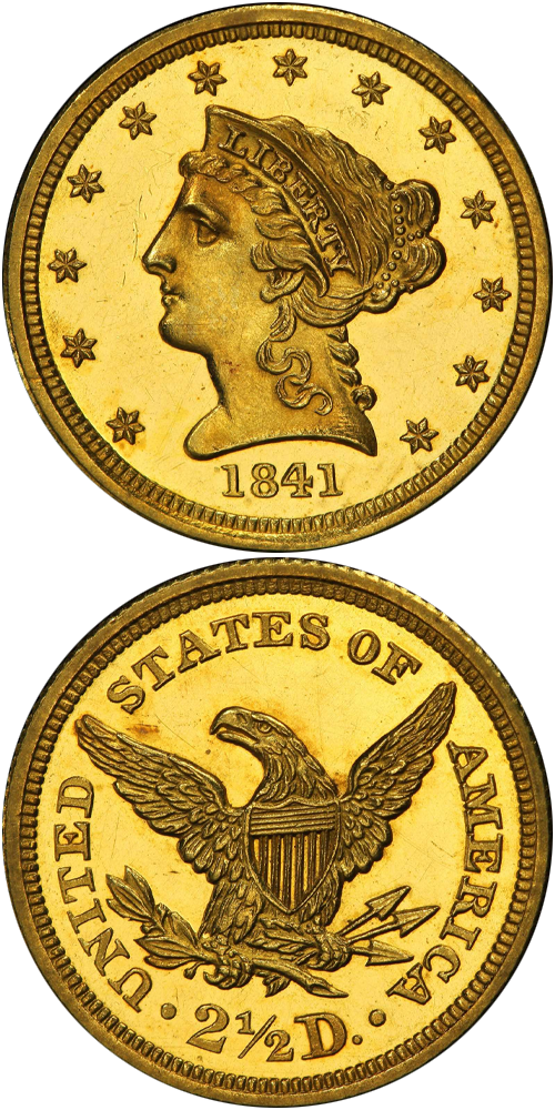1841 Liberty Head Quarter Eagle