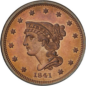 1841 Braided Hair Cent