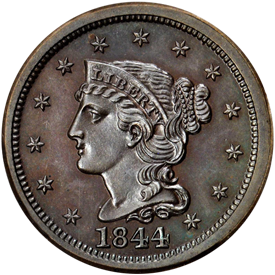 1844 Braided Hair Cent