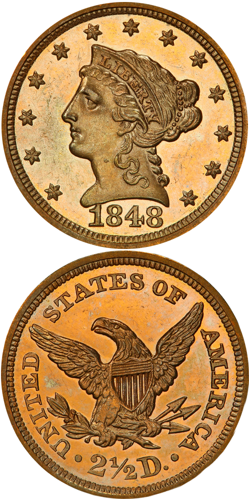 1848 Liberty Head Quarter Eagle