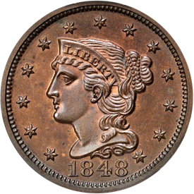 1848 Braided Hair Cent