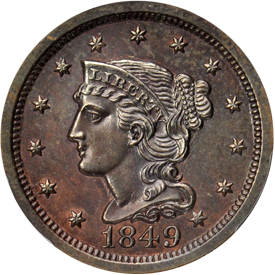 1849 Braided Hair Cent