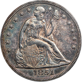 1851 Liberty Seated Dollar