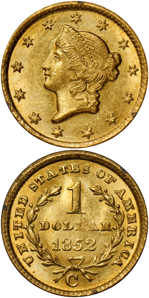 1852-C Gold Dollar