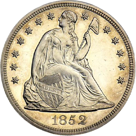 1852 Liberty Seated Dollar
