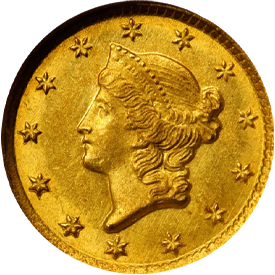 1853-C Gold Dollar