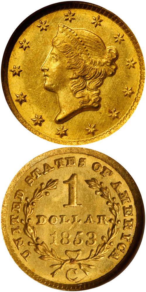 1853-C Gold Dollar