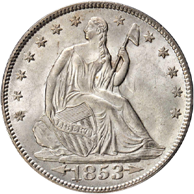1853 Liberty Seated Half Dollar