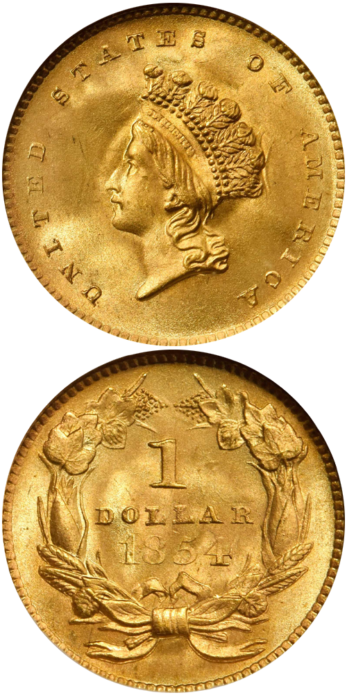 1854 Gold Dollar