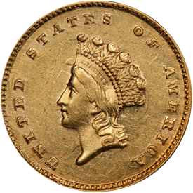 1855-D Gold Dollar