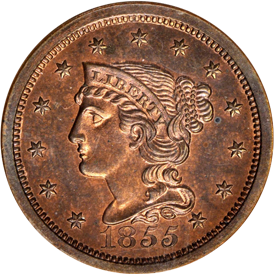 1855 Braided Hair Cent