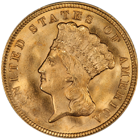 1856 Gold Three Dollar