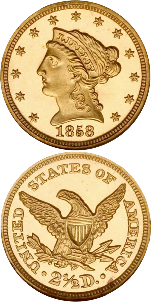 1858 Liberty Head Quarter Eagle