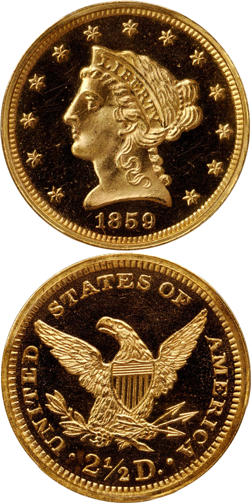 1859 Liberty Head Quarter Eagle