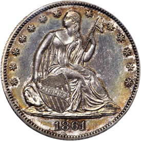 1861-O Liberty Seated Half Dollar