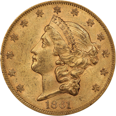 1861-S Liberty Head Double Eagle
