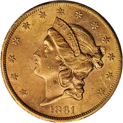 1861-S Liberty Head Double Eagle