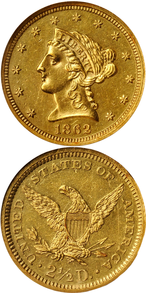 1862 Liberty Head Quarter Eagle