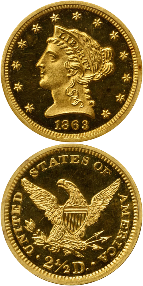 1863 Liberty Head Quarter Eagle