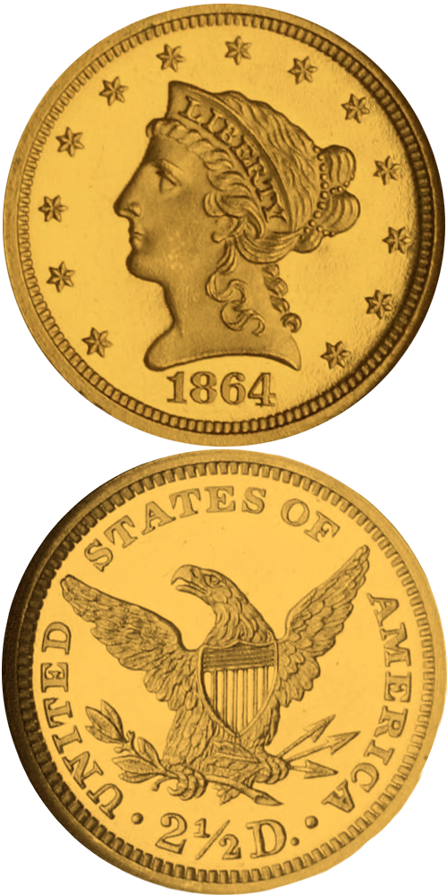 1864 Liberty Head Quarter Eagle