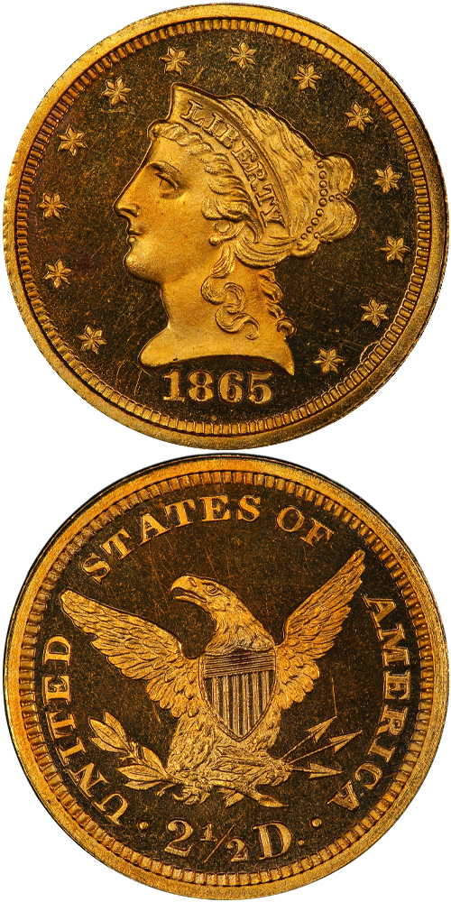 1865 Liberty Head Quarter Eagle