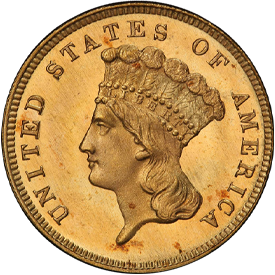 1867 Gold Three Dollar
