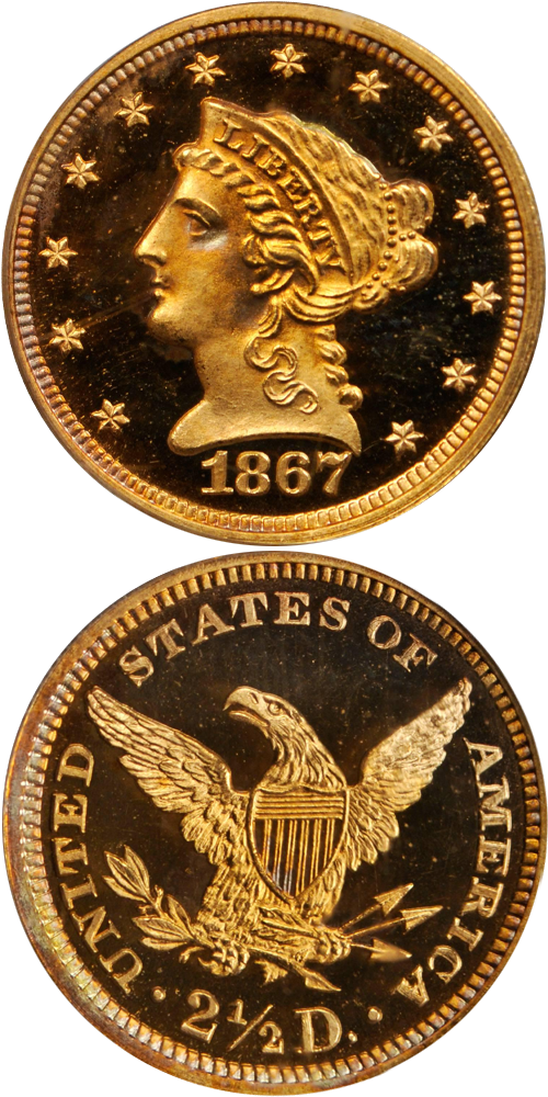 1867 Liberty Head Quarter Eagle
