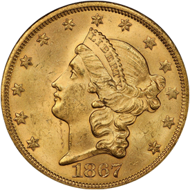 1867-S Liberty Head Double Eagle