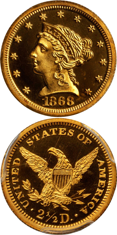 1868 Liberty Head Quarter Eagle