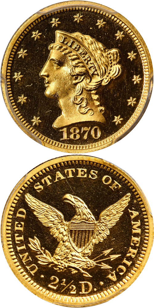 1870 Liberty Head Quarter Eagle