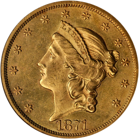 1871-CC Liberty Head Double Eagle