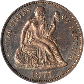 1871-CC Liberty Seated Dime