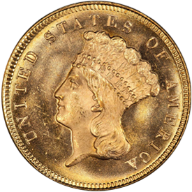 1871 Gold Three Dollar