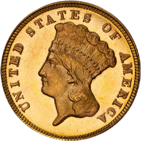 1872 Gold Three Dollar