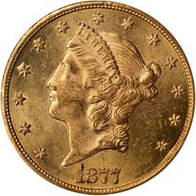 1877-CC Liberty Head Double Eagle