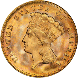 1878 Gold Three Dollar