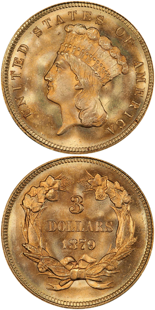 1879 Gold Three Dollar