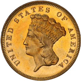 1880 Gold Three Dollar