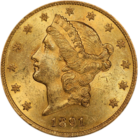 1891-CC Liberty Head Double Eagle