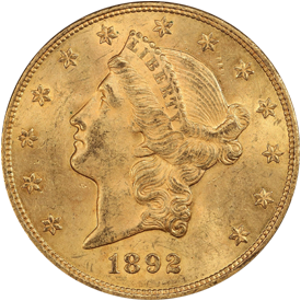 1892-CC Liberty Head Double Eagle