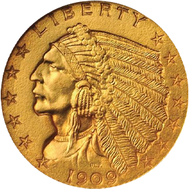 1909 Indian Head Quarter Eagle